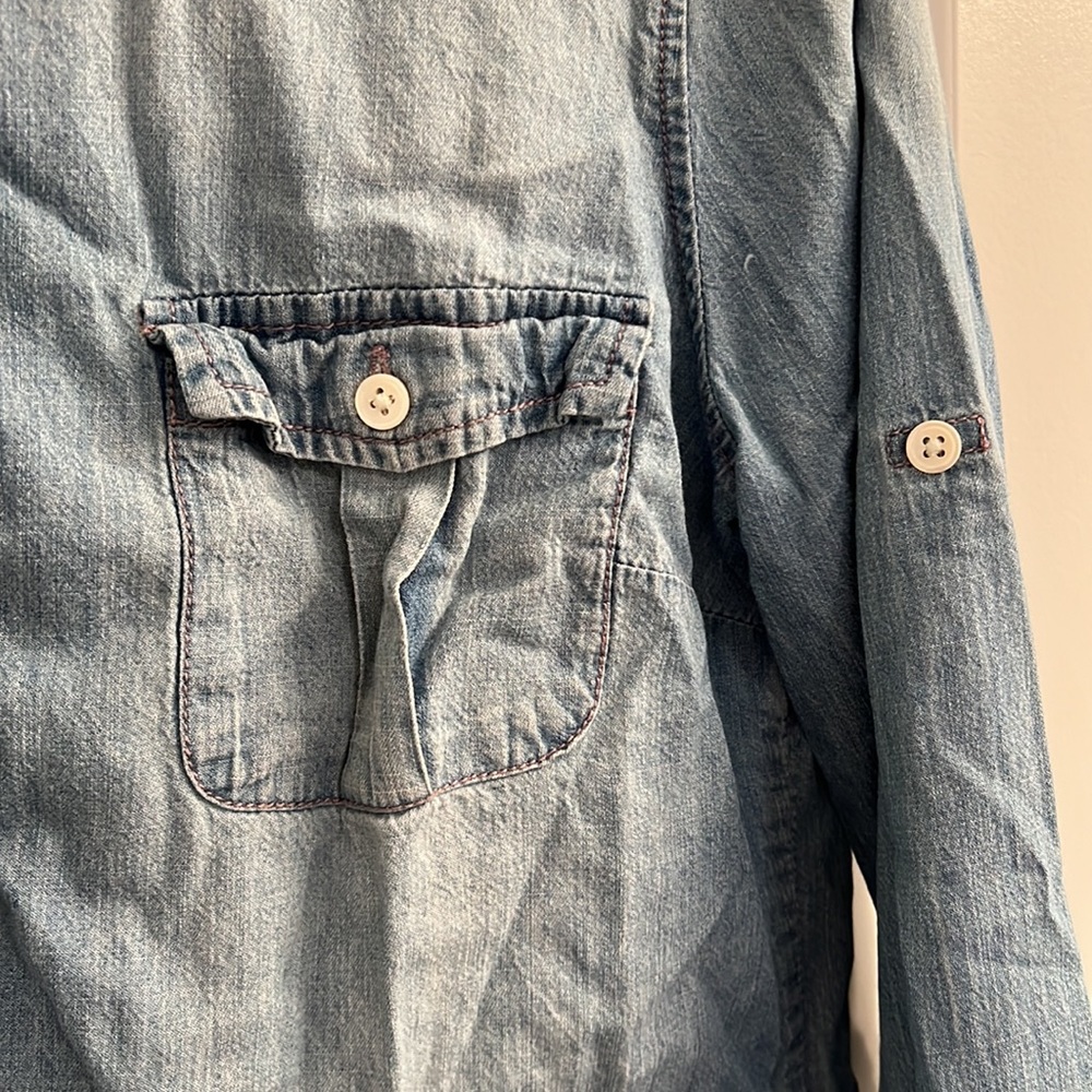 J. Crew Chambray Button-Down Blouse 8 - image 3